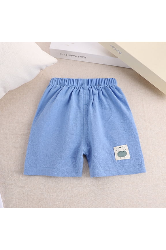 Toddler Baby Girls Boys Cotton Short Pants Summer Loose Kids Shorts Blue Size 3-4 Years