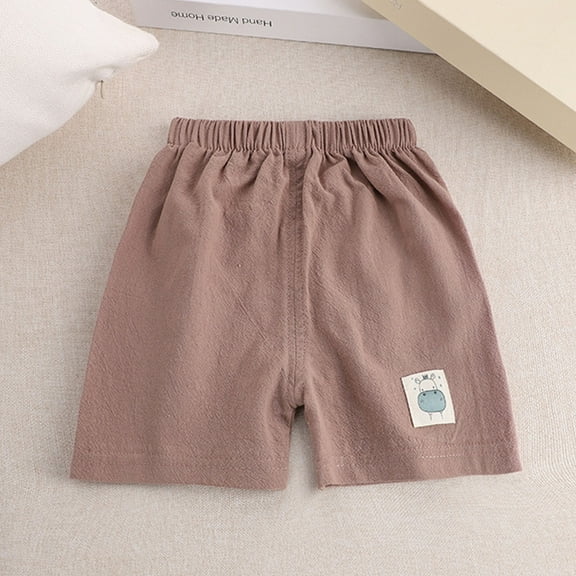 naisibaby Toddler Baby Girls Boys Cotton Short Pants Summer Loose Kids Shorts Khaki Size 3-4 Years