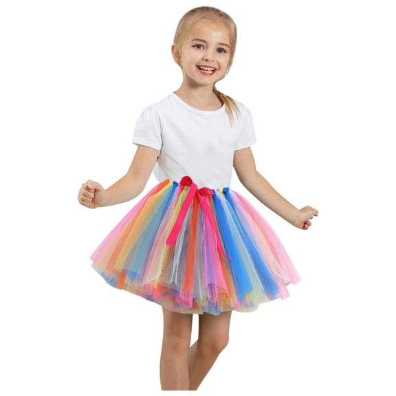 naisibaby Toddler Baby Girls Multi-color Net Yarn Princess Skirt, Kids Cute Party Dance Skirt Multicolor 8 T