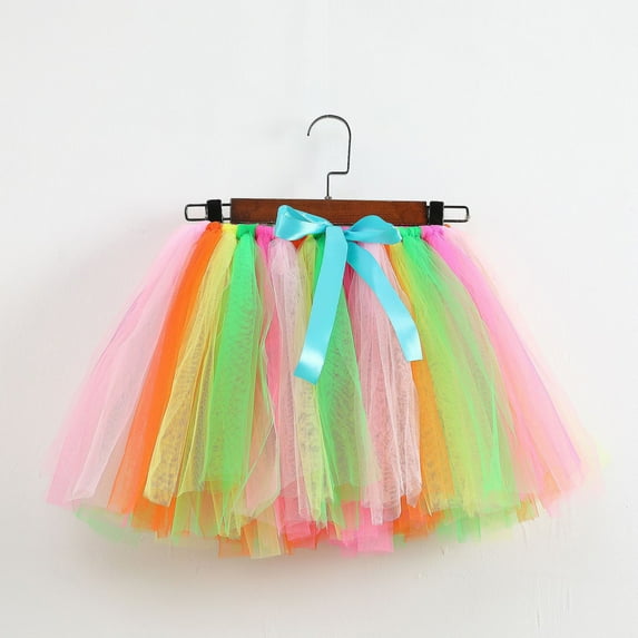 naisibaby Toddler Baby Girls Multi-color Net Yarn Princess Skirt, Kids Cute Party Dance Skirt Pink 4 T