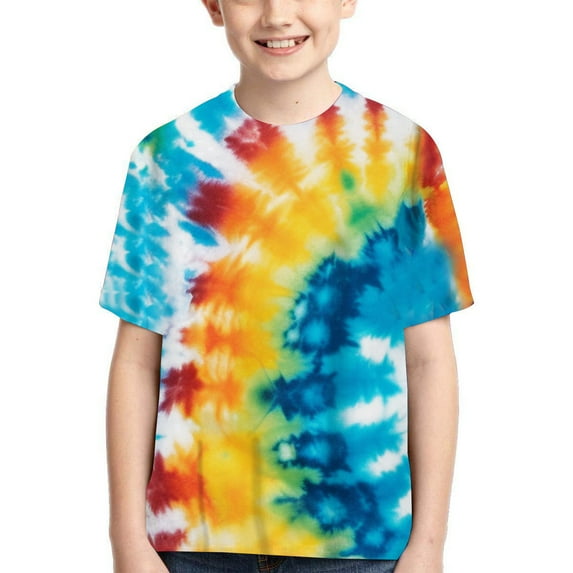 naisibaby Toddler Boys Crewneck Short Sleeve, Summer Colorful Printed Kids Tops Cotton Daily Casual Loose Tees Blue 9T