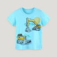 thumbnail image 1 of naisibaby Toddler Boys Crewneck Short Sleeve, Summer Printed Kids Tops Cotton Daily Casual Tees Blue 5T, 1 of 5