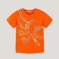 thumbnail image 1 of naisibaby Toddler Boys Crewneck Short Sleeve, Summer Printed Kids Tops Cotton Daily Casual Tees Orange 6T, 1 of 4