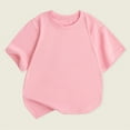 thumbnail image 1 of naisibaby Toddler Boys Girls Crewneck Short Sleeve T-Shirt, Kids Unisex Versatile Simple Basics Top Pink 2-3 T, 1 of 3