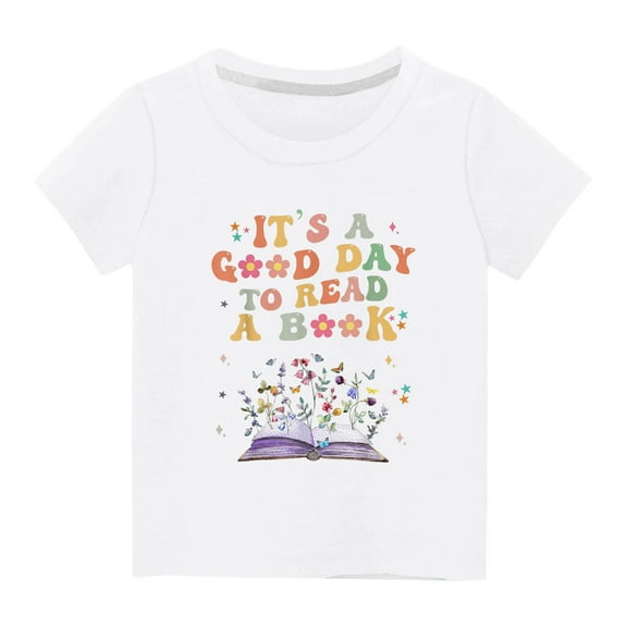 naisibaby Toddler Boys Girls Printed Crew Neck Casual Tops Summer Loose Short Sleeve White Size 3 T