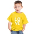 thumbnail image 1 of naisibaby Toddler Boys Girls Solid Color Round Neck T-Shirt, Kids Love Printed Short Sleeve Cotton Casual Daily Top Yellow 9-10 T, 1 of 6