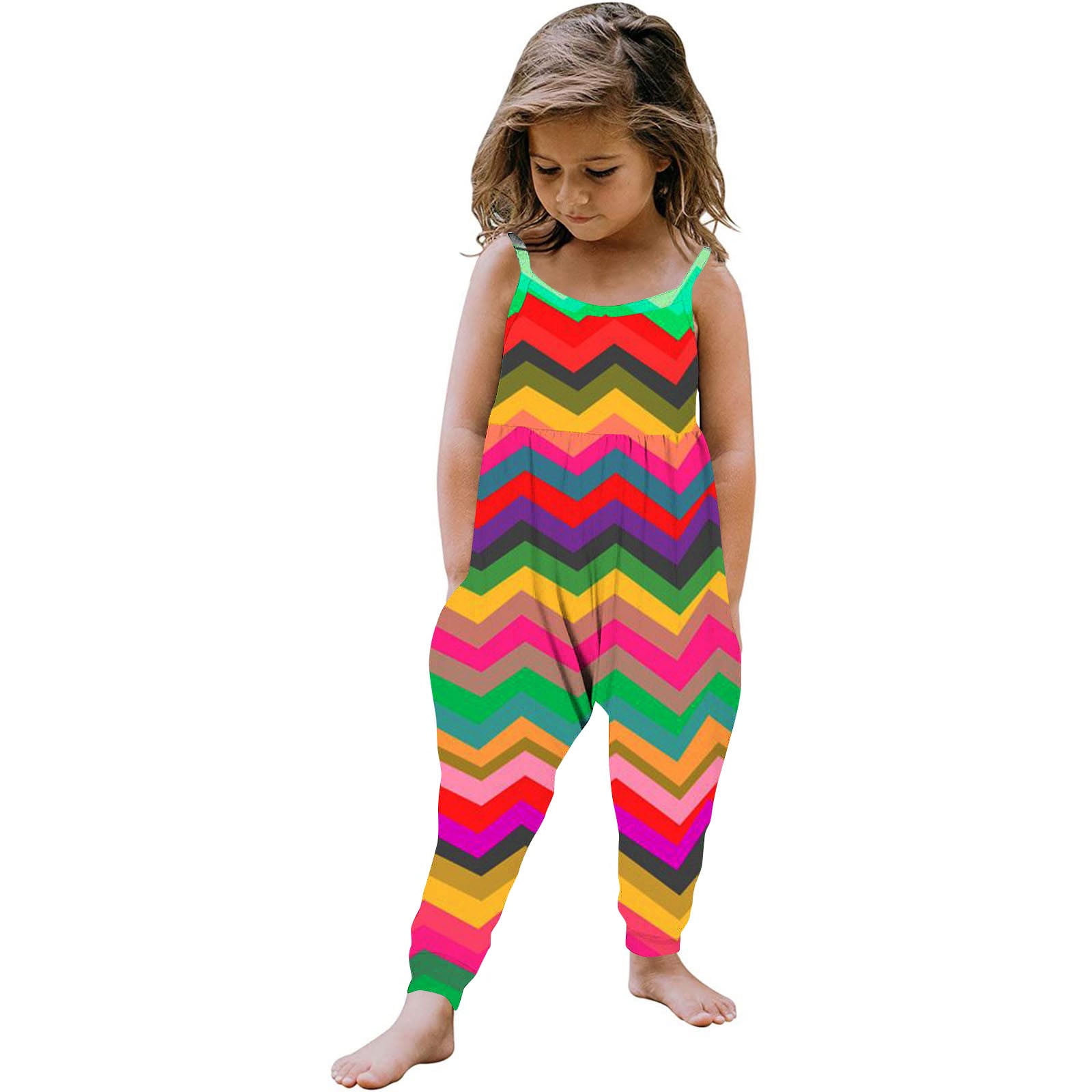 naisibaby Toddler Girls Summer Sleeveless Casual Romper, New Rainbow ...