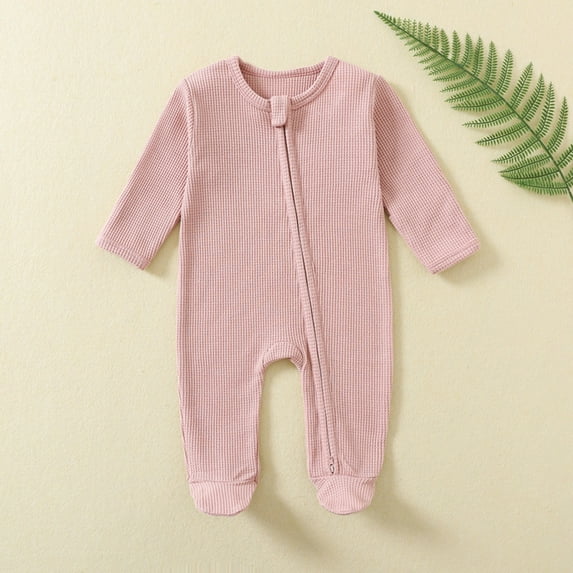 naisibaby Toddler Kids Boys Girls Cute Romper, Solid Color Soft Short Sleeve Home Wear Jumpsuit Pink 6 Months