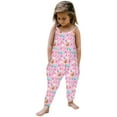 thumbnail image 1 of naisibaby Toddler Kids Girls Summer Cute Sleeveless Romper, Baby Flower Printed Suspenders Jumpsuit Pink 5T, 1 of 8
