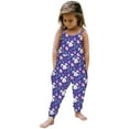 thumbnail image 1 of naisibaby Toddler Kids Girls Summer Cute Sleeveless Romper, Baby Flower Printed Suspenders Jumpsuit Purple 3T, 1 of 8