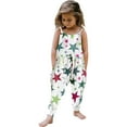 thumbnail image 1 of naisibaby Toddler Kids Girls Summer Cute Sleeveless Romper, Baby Flower Printed Suspenders Jumpsuit White 4T, 1 of 9