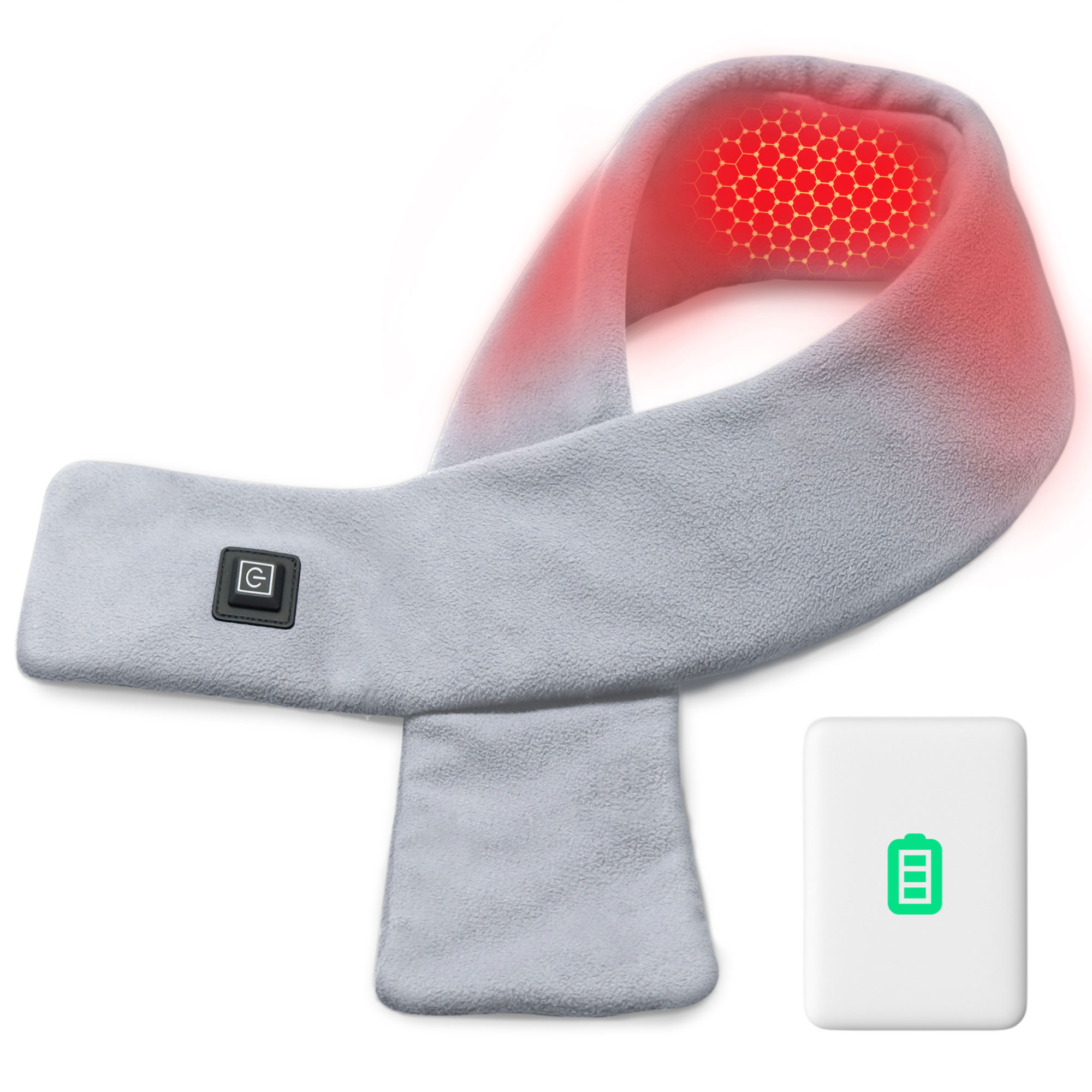 nalax Cordless Fleece Infrared Tourmaline Neck Pain Heating Pad w/ 3