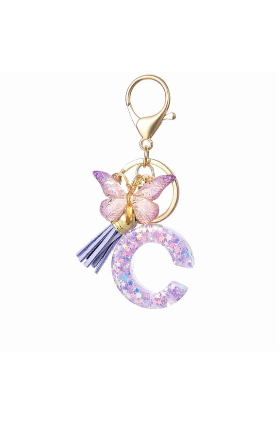 name keychain,Cute keychain - Letter Keychain for Backpack Charms - Initial Keychains for Women