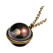 NEIKEUP name necklace pendant necklace for men silver chain for charms necklace Gold Jewelry For Women Girls Gift Glow In The Dark Galaxy Double Sided Glass Dome Planet Necklace Pendant