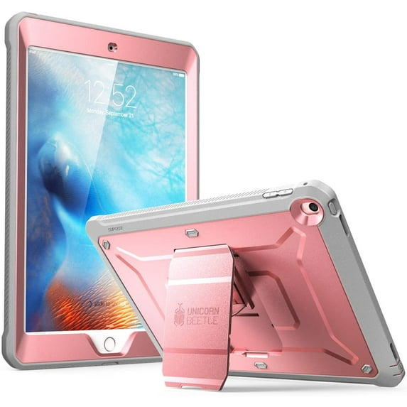 SUPCASE Unicorn Beetle Pro Series Case Designed for iPad 9.7 2018/2017, with Built-in Screen Protector & Dual Layer Full Body Rugged Protective Case for iPad 9.7 5th / 6th Generation(RoseGold/Gray)
