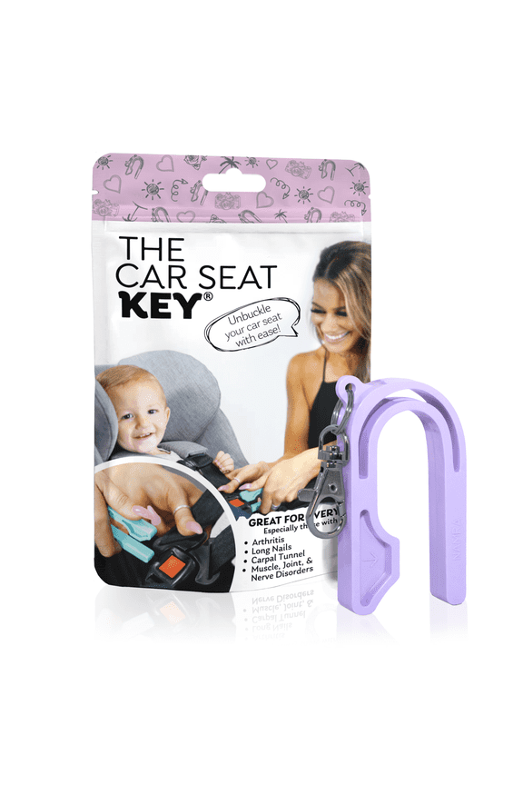 The Car Seat Key® Patented Car Seat Buckle Release Tool - Purple