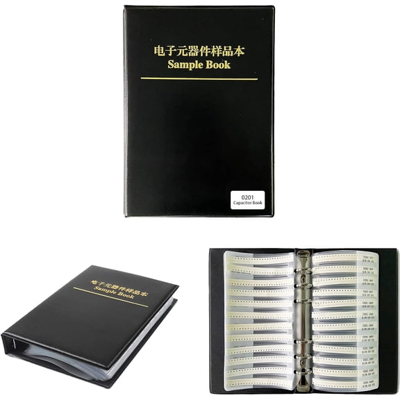 nancheng 0201 SMD Capacitor Book (0.5pF-220nF) 50 Value x 50pcs = 2500pcs SMT Chip Capacitor Assortment Kit Portfolio Folder Sample Book (Capacitance-0201)