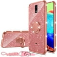 thumbnail image 1 of nancheng Case for BLU View 3 / B140DL Phone Case Luxury Cute Soft TPU Silicone Glitter Cover for Women with Ring Kickstand Bumper Shockproof Protective Case - Rose Gold, 1 of 7