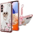 thumbnail image 1 of nancheng Kickstand Rose Slim Cell Phone Case with Phone Strap for Samsung Galaxy A14, Rose, 1 of 7