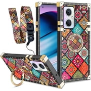 nancheng for OnePlus Nord N20 5G EB2103 Case with Ring Stand Retro Mandala Flower Shockproof Protection Phone Cover