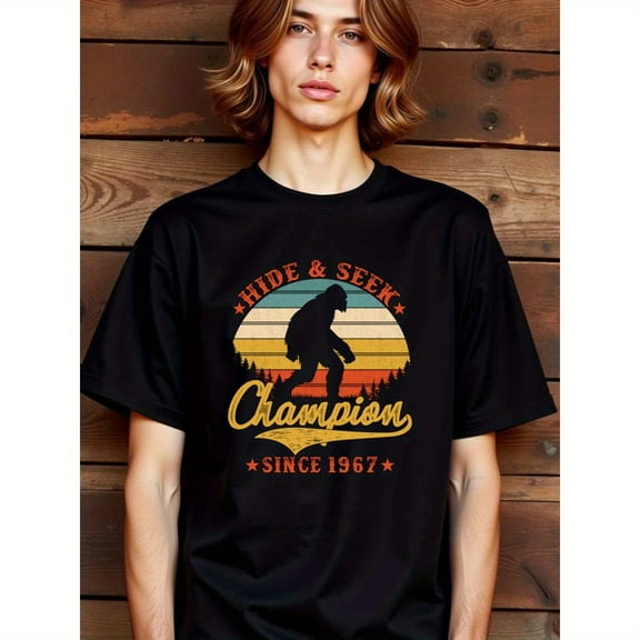 natee Bigfoot Hide & Seek Champion Since 1967 Retro T-shirt
