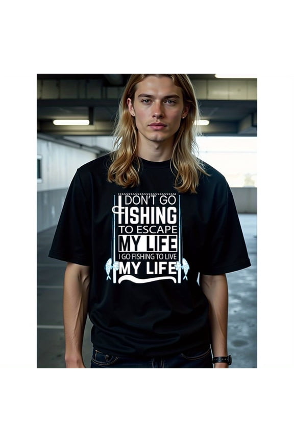 natee Fishing Enthusiast's Life: Live Your Passion T-shirt, 100% Cotton Fabric,Crew Neck,Regular Fit,Weekend Casual Wear,180gsm Family Friends Christian festival Thanksgivi