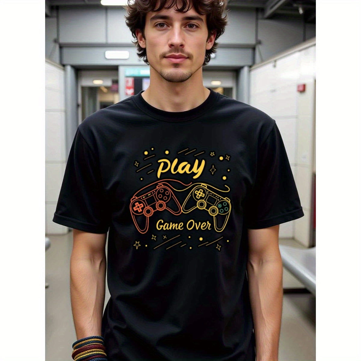 Neck Controller Game natee Play Game Over: Retro Gaming Controller T-shirt, man's T-Shirt ...