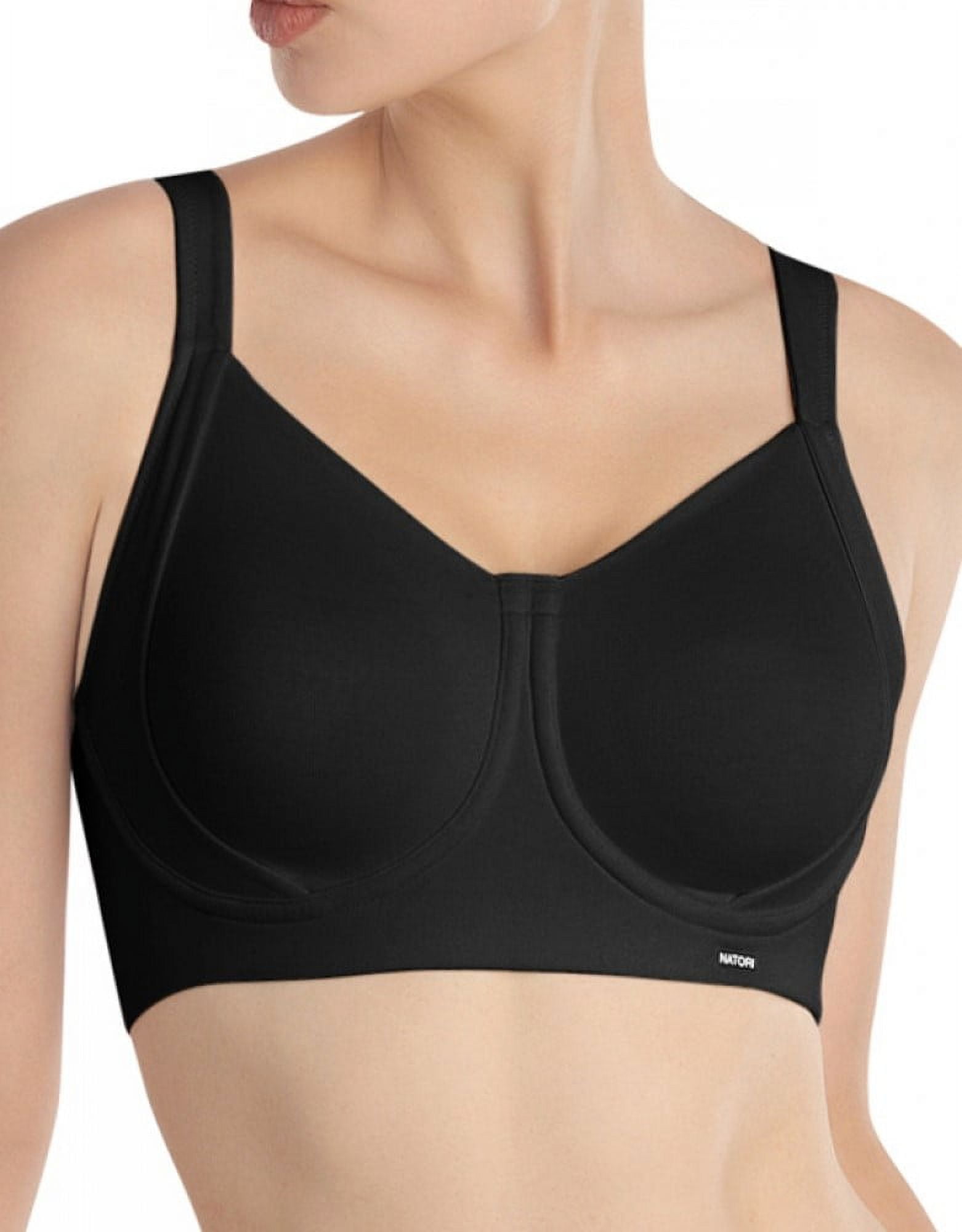 natori new black women's size 32c double-ply seamless c-cup sport bras $58  deal 