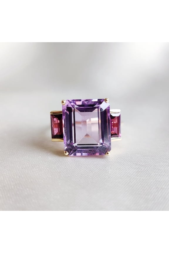 natural amethyst ring purple gemstone promise ring cushion cut February birthstone ring silver ring