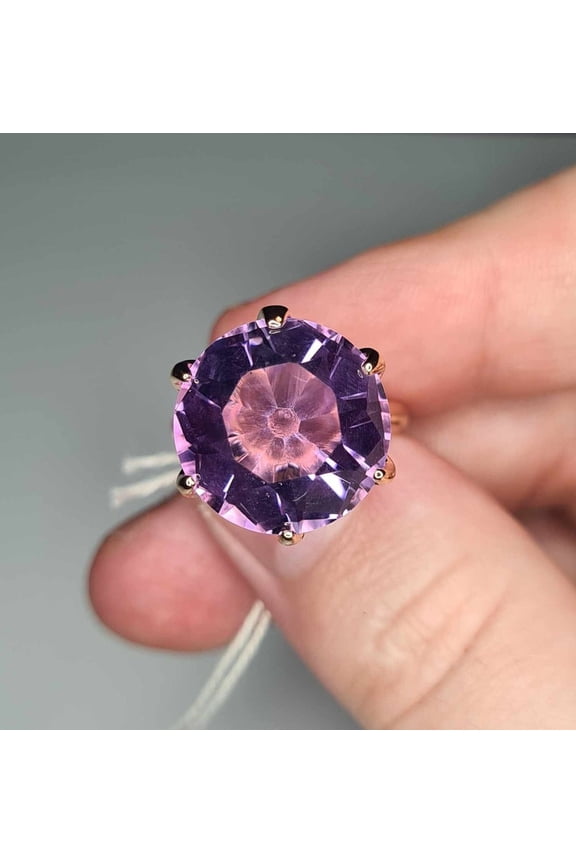 natural amethyst ring purple gemstone promise ring cushion cut February birthstone ring silver ring