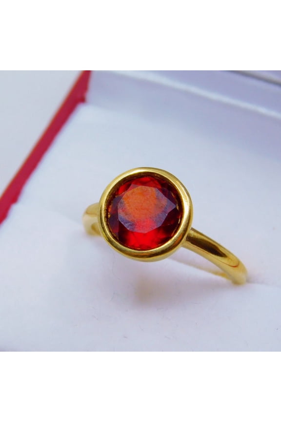 natural garnet ring 925 sterling silver solitaire engagement ring January birthstone red gemstone ring