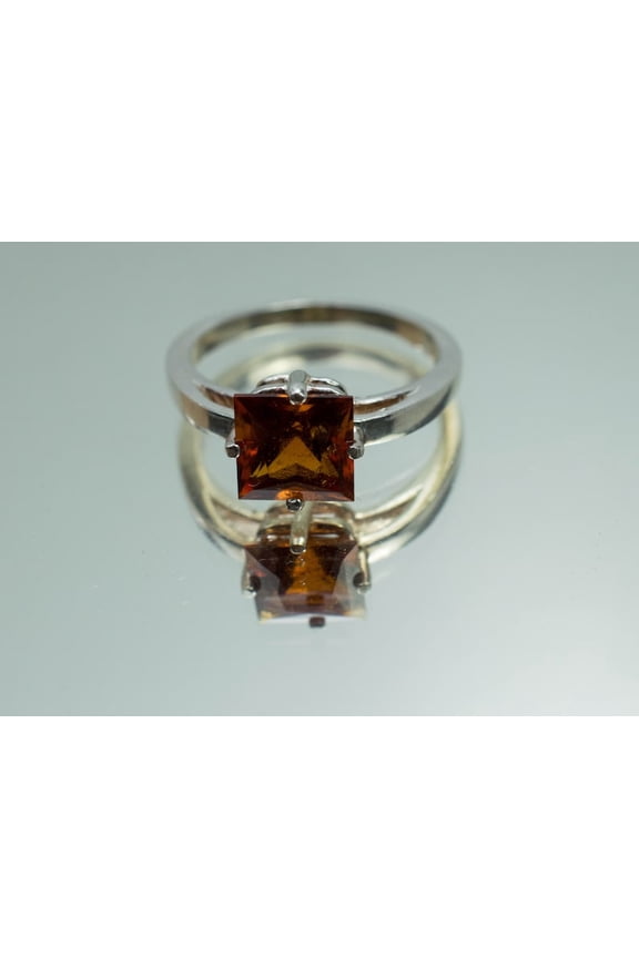 natural garnet ring 925 sterling silver solitaire engagement ring January birthstone red gemstone ring