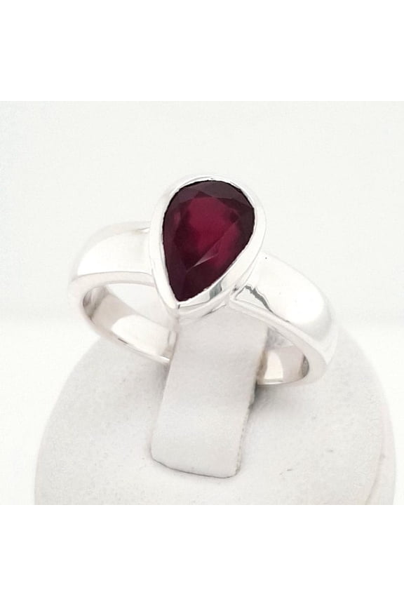 natural garnet ring 925 sterling silver solitaire engagement ring January birthstone red gemstone ring