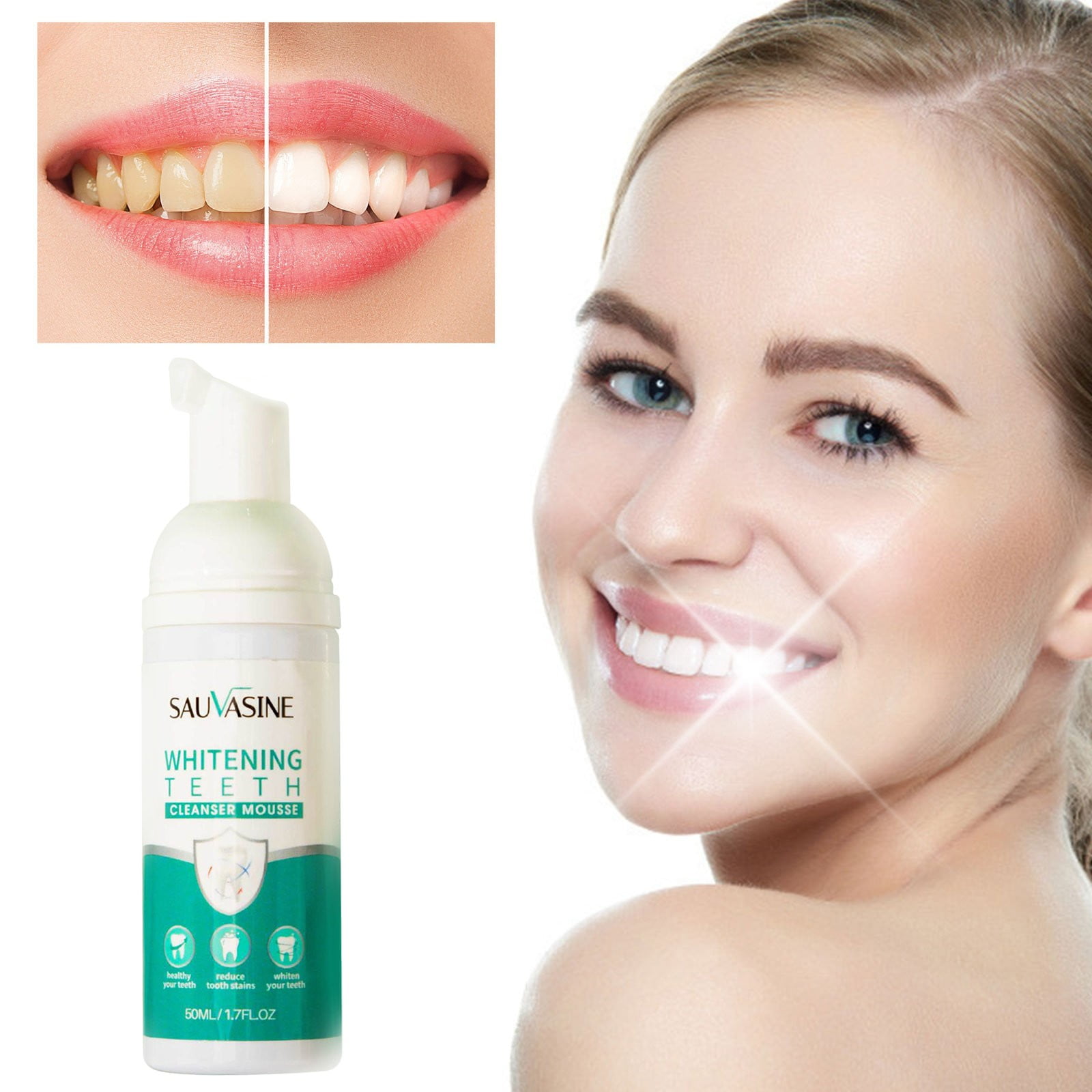 natural toothpaste, Teeth Mousses Foaming Toothpaste Teeth 50ml White