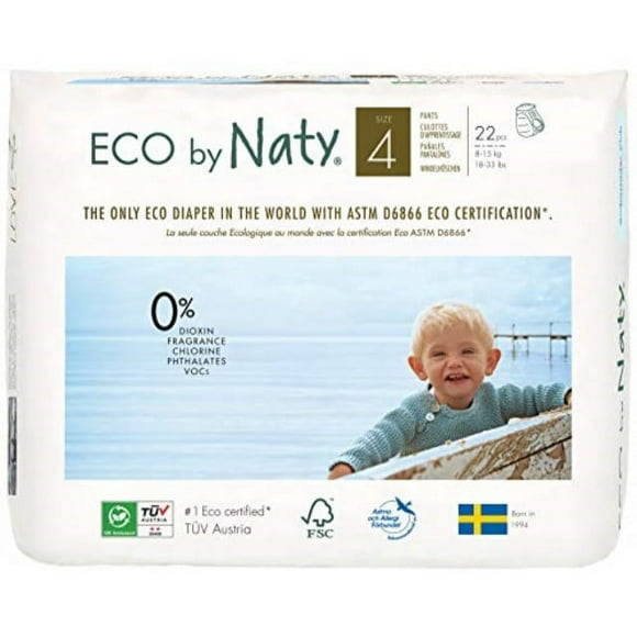 nature babycare eco pull on pants, size 4 (22count)