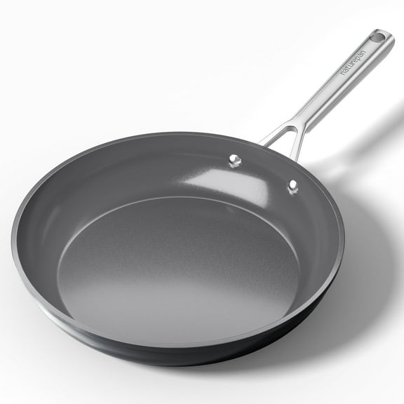 naturepan 11 inch Ceramic Nonstick Skillet, Diamond-Titanium Coating, Dishwasher/Oven Safe, Gray