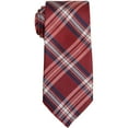 thumbnail image 1 of nautica new red dark navy mens one size plaid classic neck tie silk, 1 of 1
