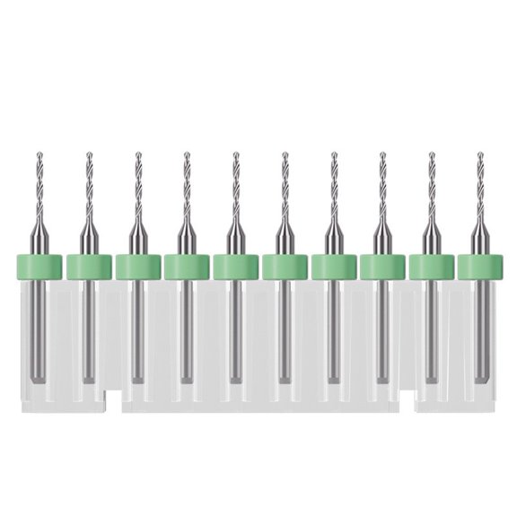 navestar 10Pcs Carbide Pcb Drill Bit Set for Precision Metal and Circuit Board Work for Woodworking Cnc Engraving Bit 1.1mm