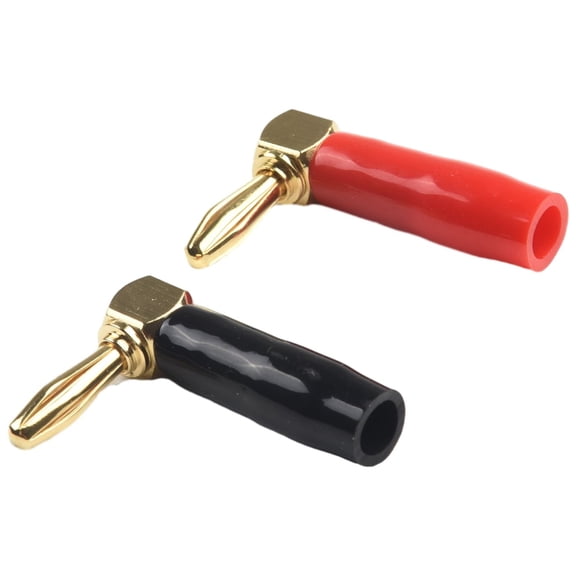 navestar 90 Degree Right Angle Banana Plugs 4mm Speaker Connector (Set Of 4 Pairs)