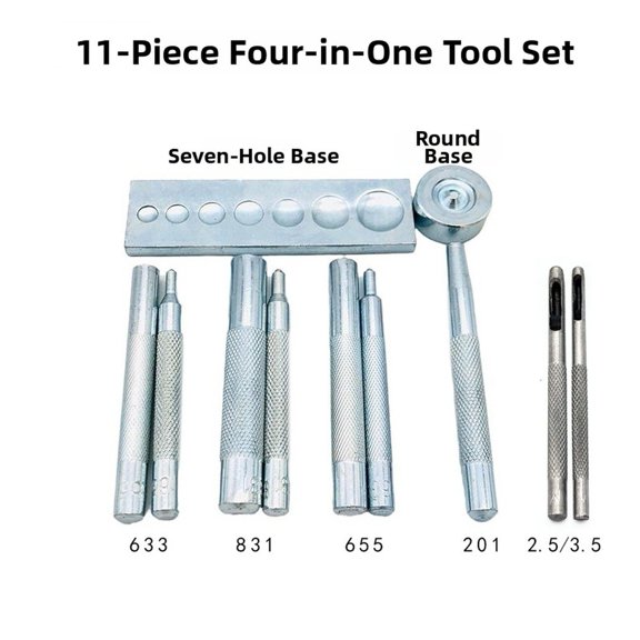 navestar Button Installation Tool Kit with 7 Hole Base Diy Rivet Punch Set 831 633 201