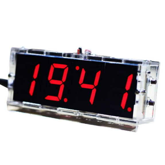 navestar Electronic Clock Diy Kit Led Microcontroller Kit 4-Digital Clock Time Light Control Temperature Thermometer Diy Electronic Kit Red