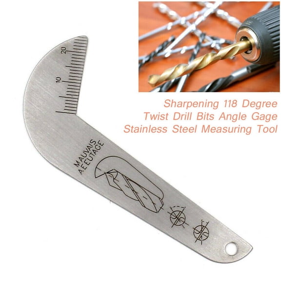 navestar Professional Grade Stainless Steel Drill Bit Angle Gage Suitable for Measuring Drills Up to 50mm with 118 Degree Angle