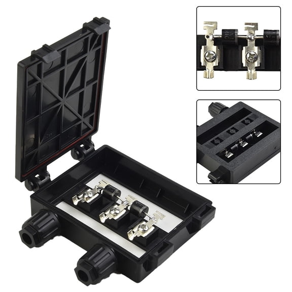 navestar Pv Solar Junction Box Junction Box 2 Diodes for Solar Panel 50W-120W 6A Solar Pv Junction Terminal Blocks Wire Connectors Solar