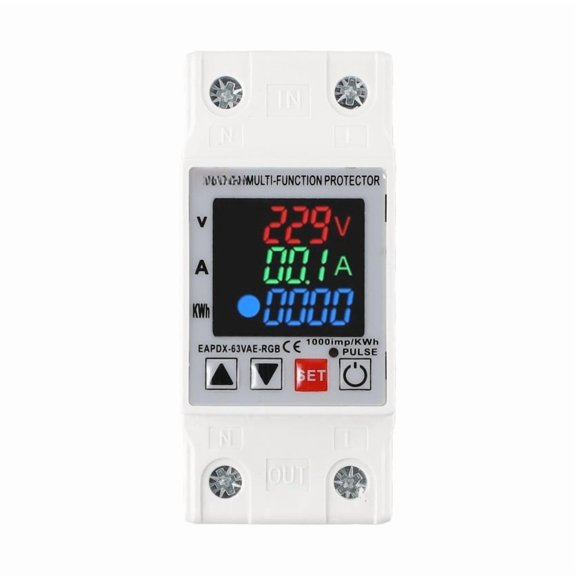 navestar Relay Display Protective Device Protector Relay 3In1 Display Red Blue 3In1 Display Din Rail Over Voltage Reconnect Time
