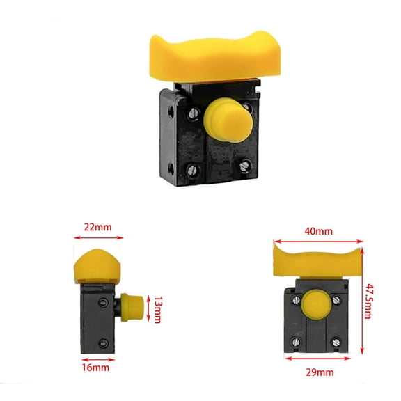 navestar Replacement Switch for Electric Planer Hammer Drill Polisher and Grinder Applications with 47.5mm X 13mm X 16mm Profile