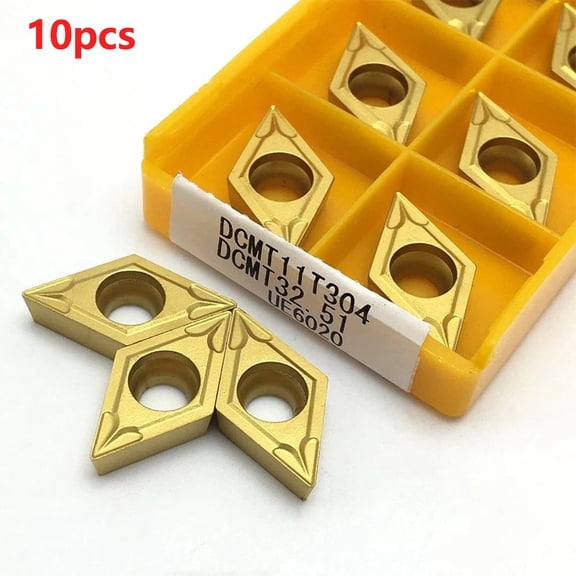 navestar Set Of 10 Dcmt11T304 Indexable Carbide Inserts Designed for Efficient Cutting and Machining In Dirty Environments Ue6020