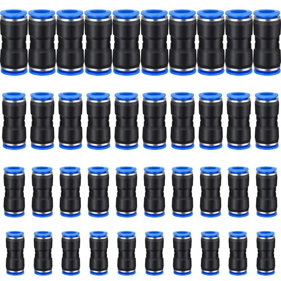 navestar Set Of 40 Pneumatic Push Connectors Including 10 Per Size for 6mm 8mm 10mm 12mm Tubing In Automated Production Environments