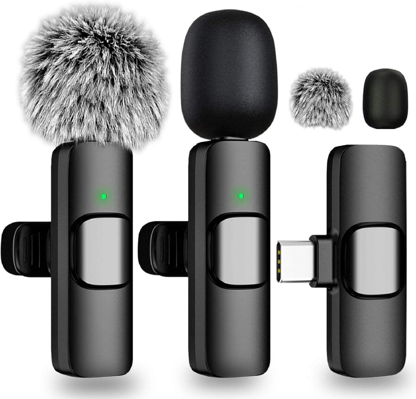 navor Wireless Lavalier Microphone for iPhone 15/16, Android USB-C, iPad, MacBook – Dual Plug & Play Mic for Vlog, Interview, YouTube