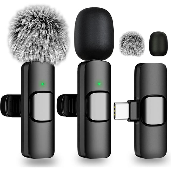 navor Wireless Lavalier Microphone for iPhone 15/16, Android USB-C, iPad, MacBook Dual Plug & Play Mic for Vlog, Interview, YouTube