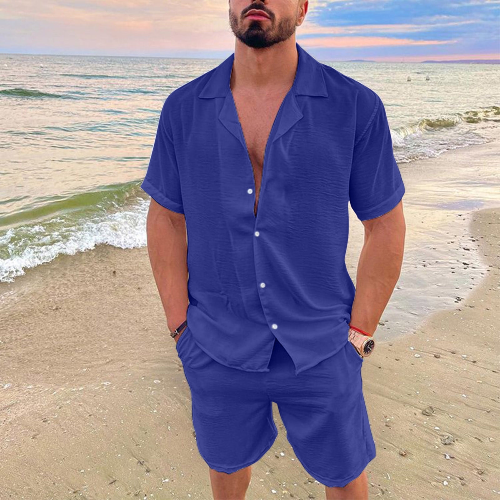 Mens short sleeve store linen suits
